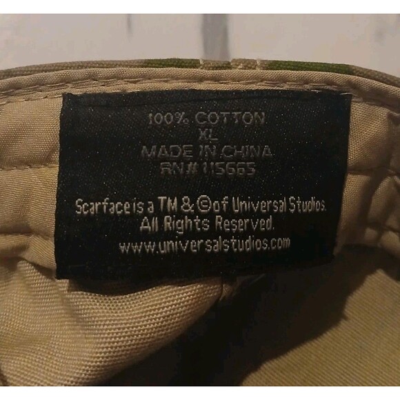 Scarface Vintage Camo Movie Print Baseball Hat  XL Camouflage Fitted Cap - Picture 6 of 6